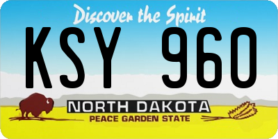ND license plate KSY960
