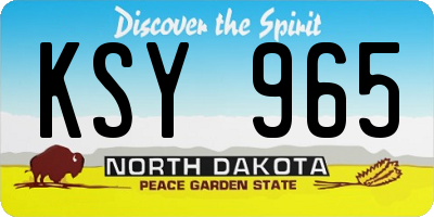 ND license plate KSY965