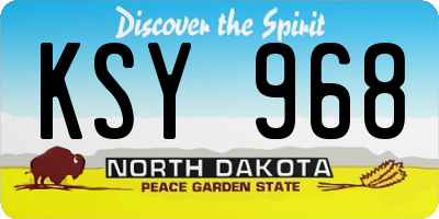 ND license plate KSY968