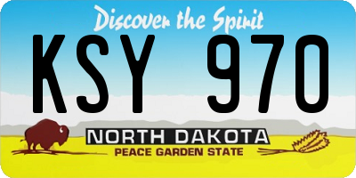 ND license plate KSY970
