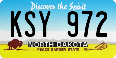 ND license plate KSY972