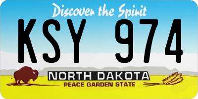 ND license plate KSY974