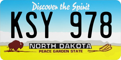 ND license plate KSY978