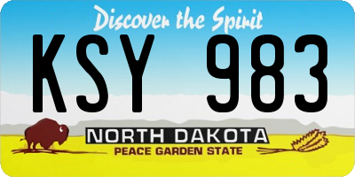ND license plate KSY983