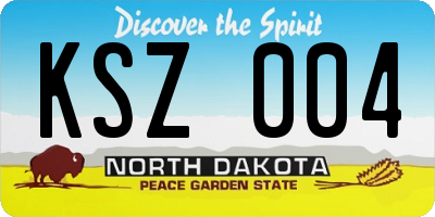 ND license plate KSZ004
