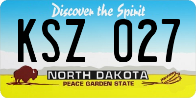 ND license plate KSZ027