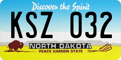 ND license plate KSZ032