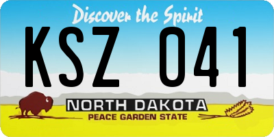 ND license plate KSZ041