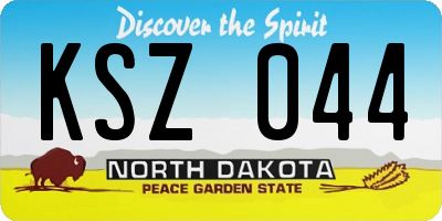 ND license plate KSZ044