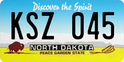 ND license plate KSZ045