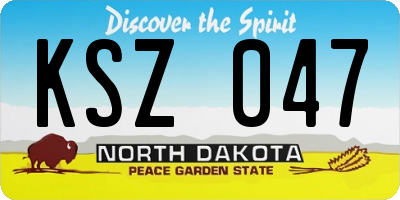 ND license plate KSZ047