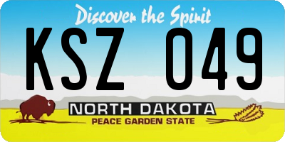 ND license plate KSZ049