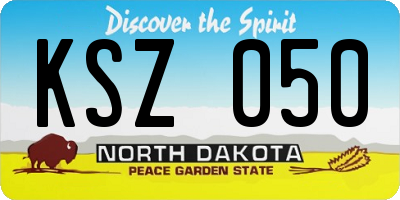ND license plate KSZ050
