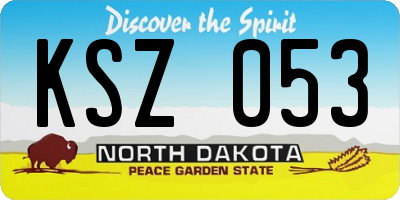ND license plate KSZ053