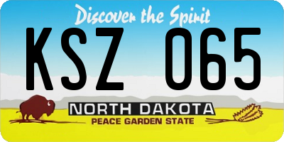 ND license plate KSZ065