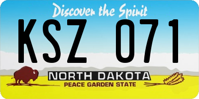 ND license plate KSZ071