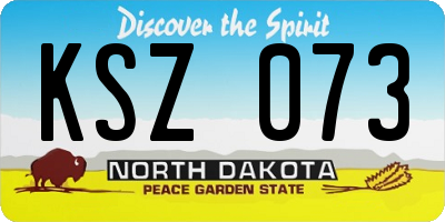 ND license plate KSZ073
