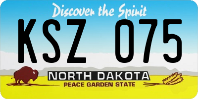 ND license plate KSZ075