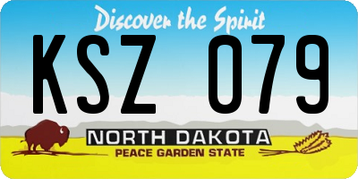 ND license plate KSZ079
