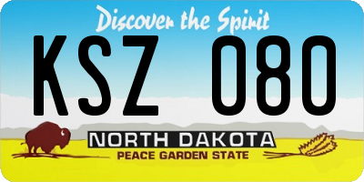 ND license plate KSZ080