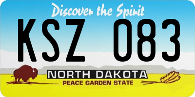ND license plate KSZ083