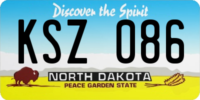 ND license plate KSZ086