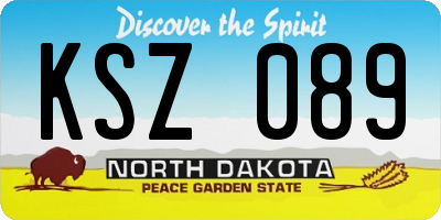 ND license plate KSZ089