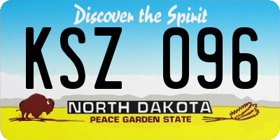 ND license plate KSZ096