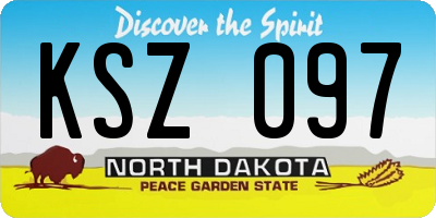 ND license plate KSZ097