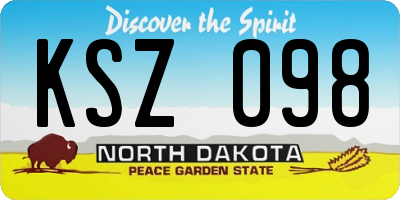 ND license plate KSZ098