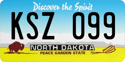 ND license plate KSZ099