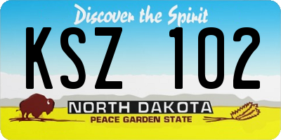 ND license plate KSZ102