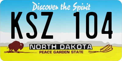 ND license plate KSZ104