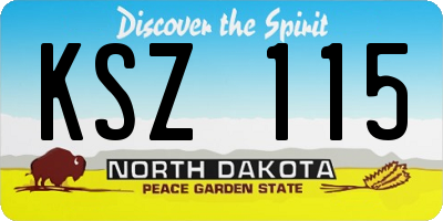 ND license plate KSZ115