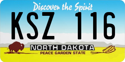 ND license plate KSZ116