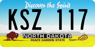 ND license plate KSZ117