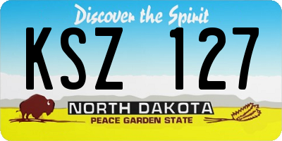 ND license plate KSZ127