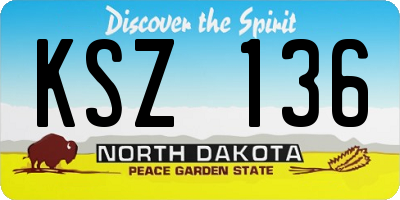 ND license plate KSZ136