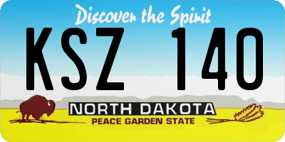 ND license plate KSZ140