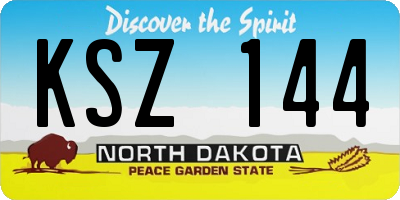 ND license plate KSZ144