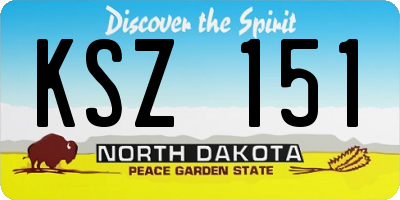 ND license plate KSZ151
