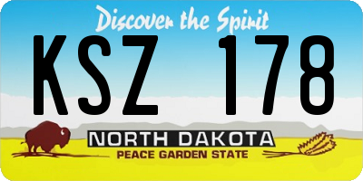 ND license plate KSZ178