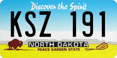 ND license plate KSZ191