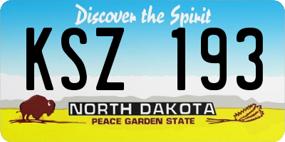 ND license plate KSZ193