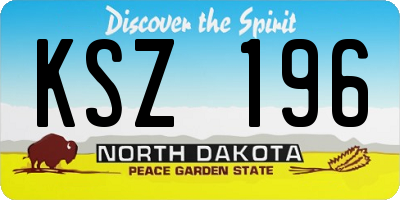 ND license plate KSZ196