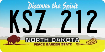 ND license plate KSZ212