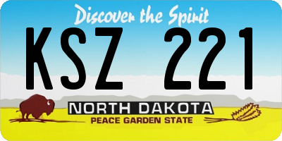ND license plate KSZ221