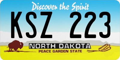 ND license plate KSZ223