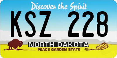 ND license plate KSZ228