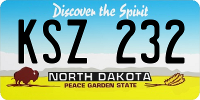 ND license plate KSZ232